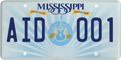 MS license plate AID001
