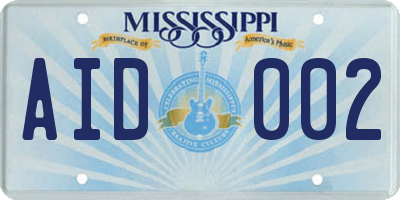 MS license plate AID002