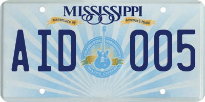 MS license plate AID005