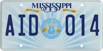 MS license plate AID014