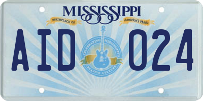 MS license plate AID024