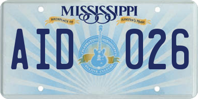 MS license plate AID026