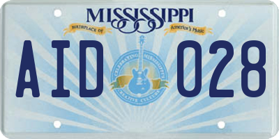 MS license plate AID028