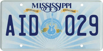 MS license plate AID029