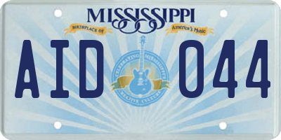 MS license plate AID044