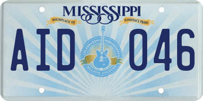 MS license plate AID046