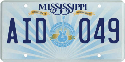 MS license plate AID049