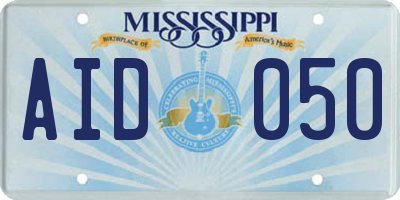 MS license plate AID050