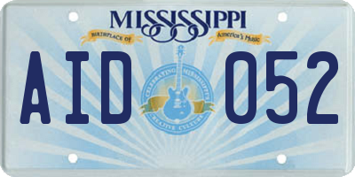 MS license plate AID052