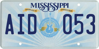 MS license plate AID053