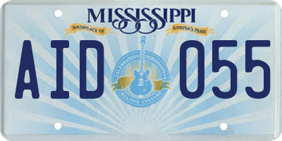 MS license plate AID055