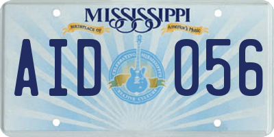 MS license plate AID056