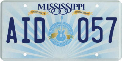 MS license plate AID057