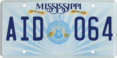 MS license plate AID064