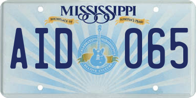 MS license plate AID065