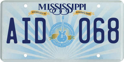 MS license plate AID068