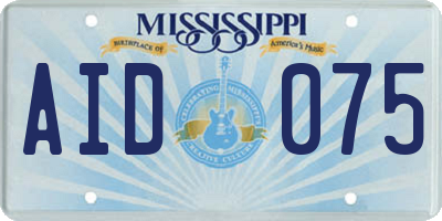 MS license plate AID075