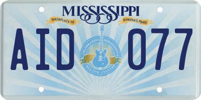 MS license plate AID077
