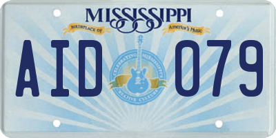 MS license plate AID079