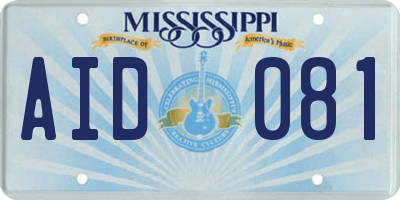 MS license plate AID081
