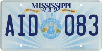 MS license plate AID083
