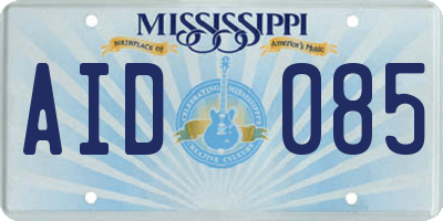 MS license plate AID085