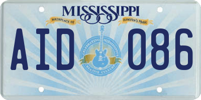 MS license plate AID086
