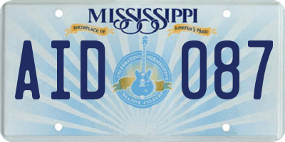 MS license plate AID087