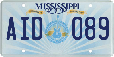 MS license plate AID089