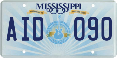 MS license plate AID090