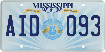 MS license plate AID093