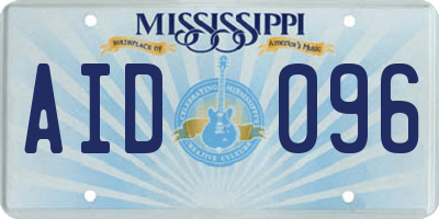 MS license plate AID096