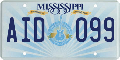 MS license plate AID099
