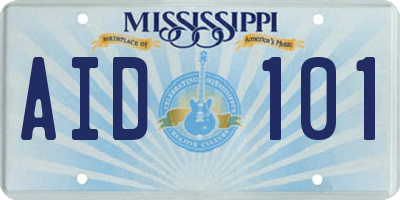 MS license plate AID101