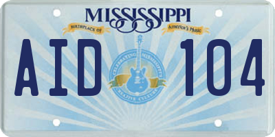 MS license plate AID104