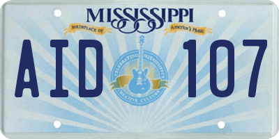 MS license plate AID107