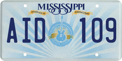 MS license plate AID109