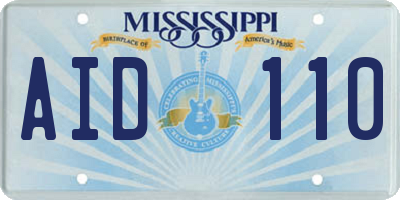 MS license plate AID110