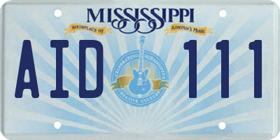 MS license plate AID111