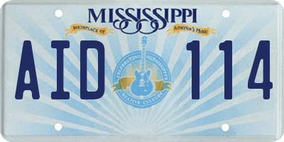 MS license plate AID114