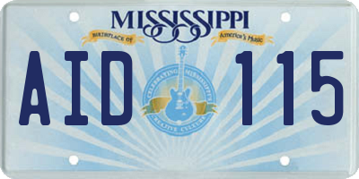 MS license plate AID115