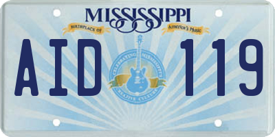 MS license plate AID119