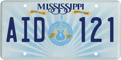MS license plate AID121
