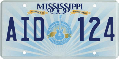 MS license plate AID124