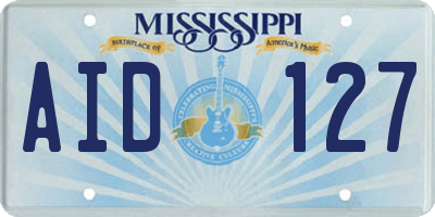 MS license plate AID127