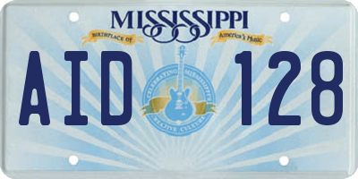 MS license plate AID128