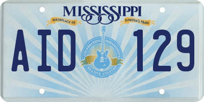 MS license plate AID129