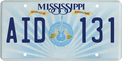 MS license plate AID131