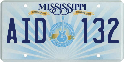 MS license plate AID132