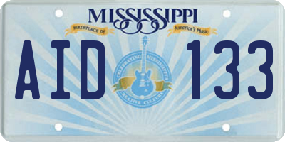 MS license plate AID133